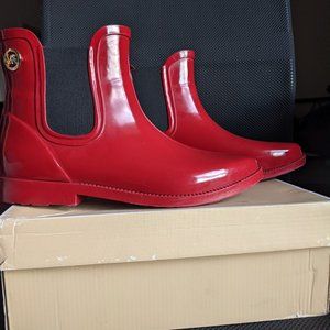 Michael Kors Red Charm Rain Booties